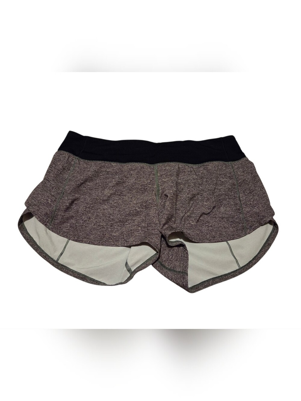 Women’s Lululemon Speed Up 2.5" Low Rise Shorts Heathered Grey Black Size 8